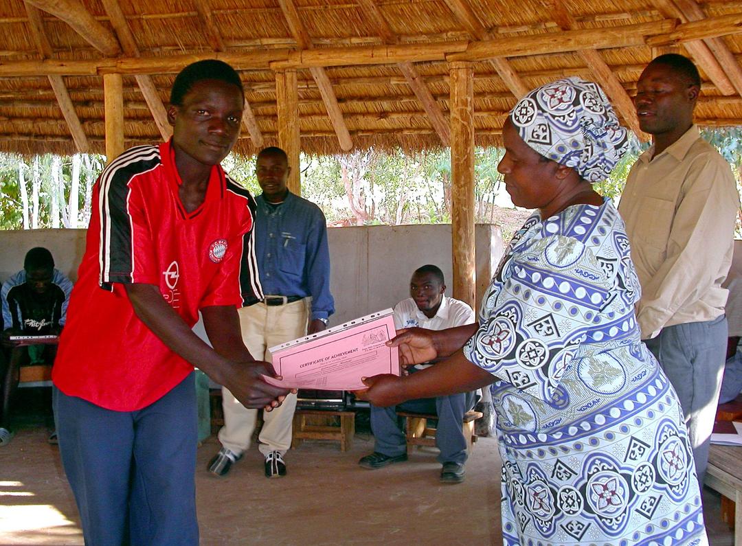 Volunteers working with the community